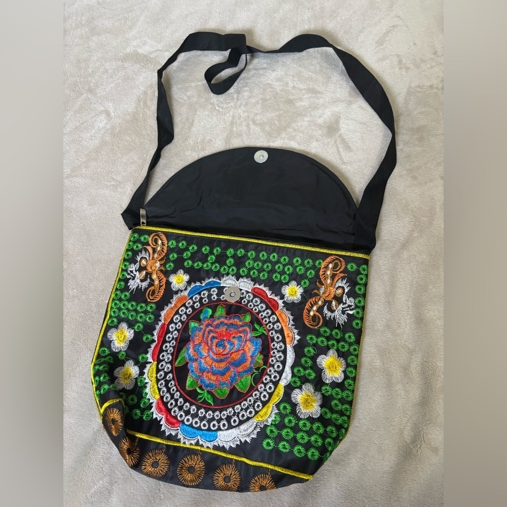 Colorful Embroidered Crossbody Bag - Picture 3 of 7